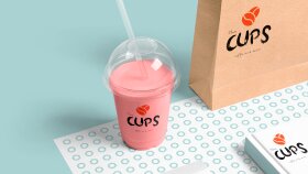 The Cups adlı cafe için yaptığım logo çalışmam