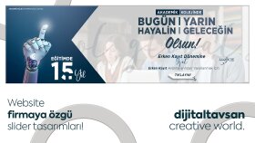 Özel okul erken kayıt dönemi website slider tasarımı