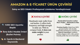 Amazon ve e-ticaret listelemelerinizi SEO uyumlu çeviririm