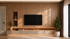 Premium TV Ünitesi Tasarımı ve 3D Görselleştirme