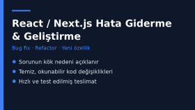 React ve Next.js projenizdeki hataları çözerim
