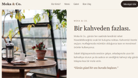 Moka & Co. adında sıcak ve modern bir kafe sitesi yaptım.