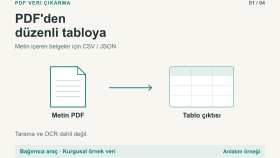Metin İçeren PDF'den Kontrollü Tablo Çıkarma