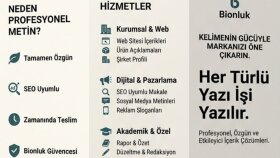 Makale yazarım, öğretici metinler ve sloganlar yazarım