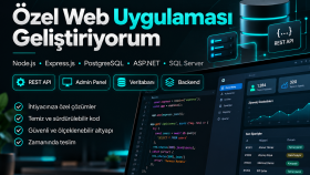 Node.js, Express.js, PostgreSQL ve ASP.NET projeleri yaparım