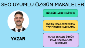 özgün ve yapay zeka kullanmadan sitenize içerik üretebilirim