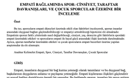 EMPATİ BAĞLAMINDA SPOR KONULU BİR MAKALE ÇALIŞMAM