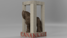 Çanakkale abidesi ve Truva atının iç içe olduğu magnet
