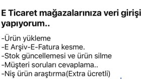 e-ticaret  pazaryeri mağazanız için veri girişi yaparım