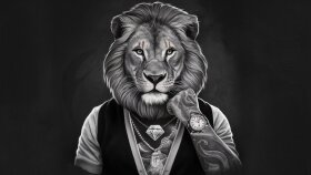 aslan dövme çalışması