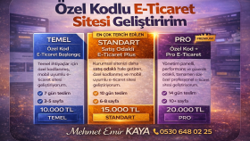 işletmenize özel kodlanmış e-ticaret sitesi geliştiririm