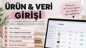mağazanıza ürün ve veri girişi yapıyorum