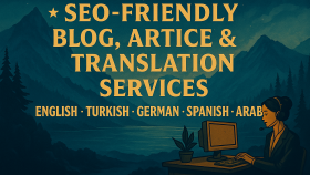 İngilizce ve Türkçe SEO uyumlu içerikler hazırlarım