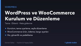 WordPress ve WooCommerce sitenizi kurar ve düzenlerim