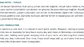 Türkçe, İngilizce ve Çince Çeviri Örnekleri