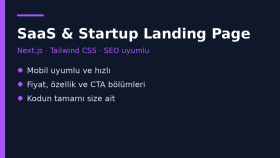SaaS ve startup siteniz için hızlı landing page hazırlarım
