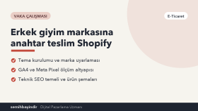 Erkek giyim markasına anahtar teslim Shopify mağazası