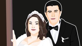 Gelin & Damat vektörel çizim