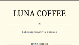 Luna Coffee - Minimalist Kahve Menüsü Tasarımı
