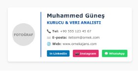 kurumsal ve tıklanabilir HTML e-posta imzası yaparım