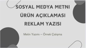 sosyal medya ve ürünler için metin yazarım