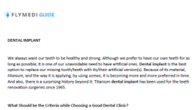 FlyMedi Guide ~ Dental Implant