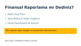 küçük işletmeler için Excel'de finansal rapor hazırlıyorum