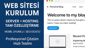 Kullanıcıya özel web sitesi kurulum ve tam özelleştirme