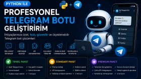 python ile profesyonel telegram botları yaparım