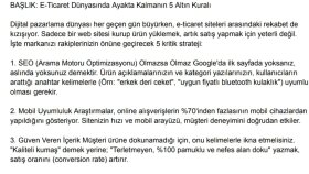 SEO Uyumlu E-Ticaret Blog Yazısı Örneği