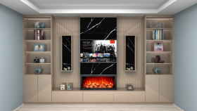  3D Modern Tv Ünitesi Çizim ve Tasarımı
