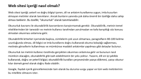 Web sitesi içeriği nasıl olmalı?