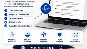 ses kayıtlarını düzenli ve anlaşılır şekilde deşifre ederim
