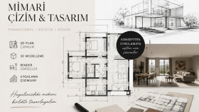 konseptten uygulamaya mimari projeler geliştiririm