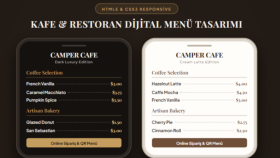 QR destekli kafe,restoran menüsü tasarlıyorum