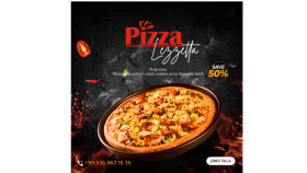 Pizza Lezzetta - logo ve menü sosyal medya tasarımı
