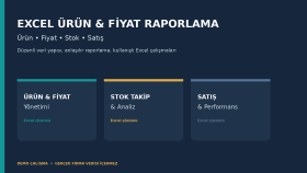 Excel ile ürün fiyat stok ve satış raporları hazırlarım