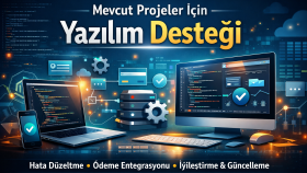 mevcut projeler için yazılım desteği veriyorum