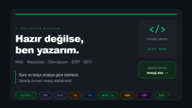  özel kodlanmış site yada script yazabilirim