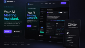 NovaMeet AI – Premium SaaS Landing Page Tasarımı