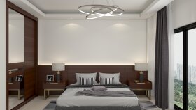 Otel odası renk varyasyonlu tasarım