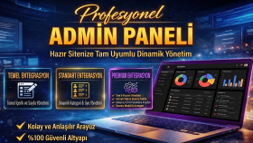 web sitenize profesyonel admin paneli yapabilirim