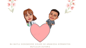 Karikatür tasarımlı düğün davetiyesi