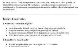  İhtiyaca Özel Excel Sistemleri – ERP Alternatifi Çözümler