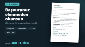 ATS uyumlu CV, ön yazı ve LinkedIn profili hazırlarım