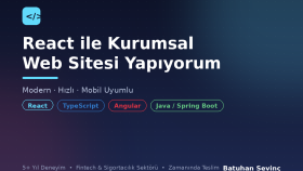 React ile kurumsal web sitesi yapıyorum