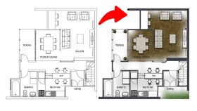 mimari planlarınızı photoshop ile renklendiririm
