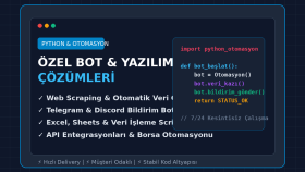 Python ile özel otomasyon script ve bot yazılımları yaparım