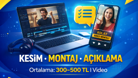 videolarınıza kesim montaj ve açıklama eklerim