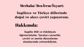 Türkçe ve İngilizce çeviri